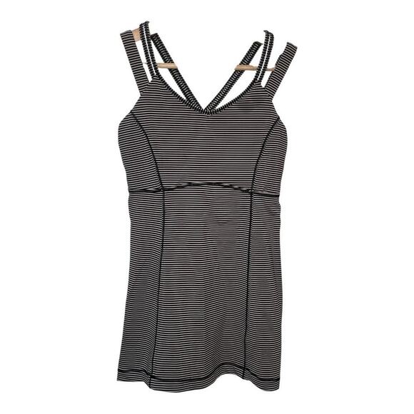 Lululemon Happy Strappy Tank Top Black Pink Striped Size 6 - Picture 1 of 5